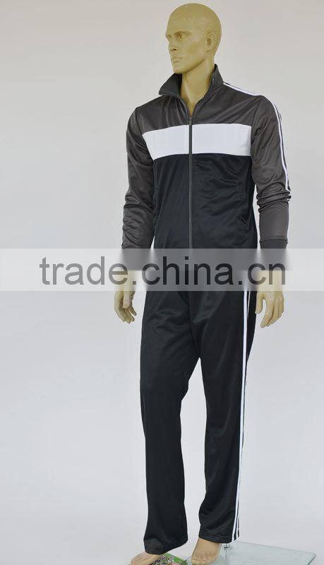 Factory OEM High quality sports sets polyester tricot set with rib on collar