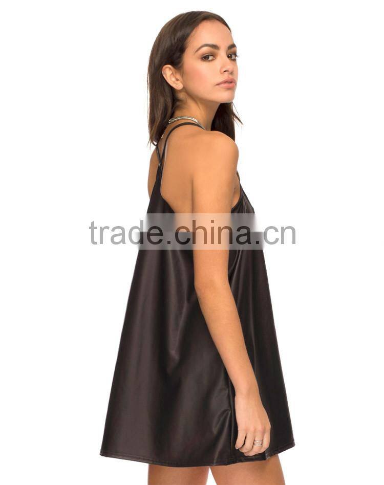 2015 Alibaba china bulk sale fashion strap leather xxl size women casual dress