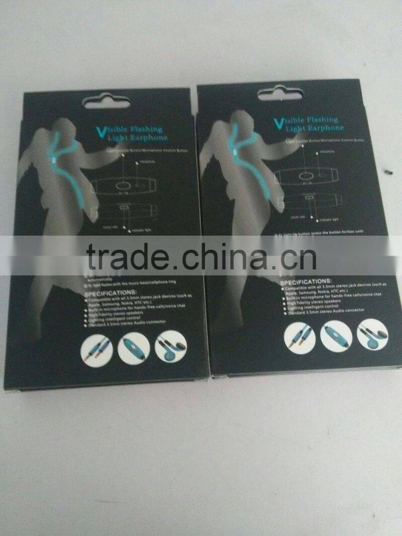 2015 Newest!!! sound music light und active earphone glow with the music Can pick up the phone