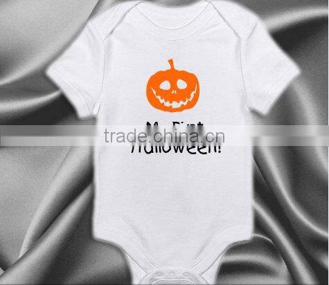Halloween children cotton orange pumpkin pattern newborn baby unisex bodysuit romper