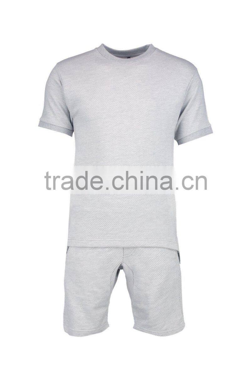 short sleeve tracksuit cotton and polyester sweatsuit for men custom