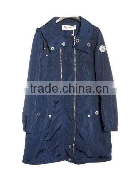2014-2015 beautiful long style long denim coat for women with sheep leather trimming