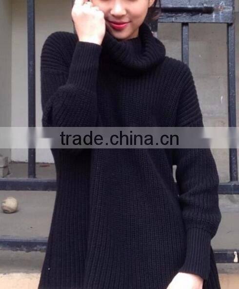 Runwaylover New Fashion 2017 Ladies Turtleneck Loose Knitted Sweaters