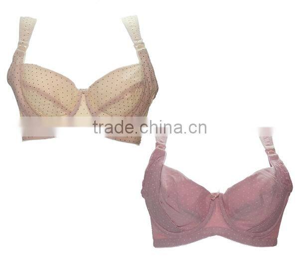 High quality breathable dot 3/4 cup Ladies Cotton Nursing Bar