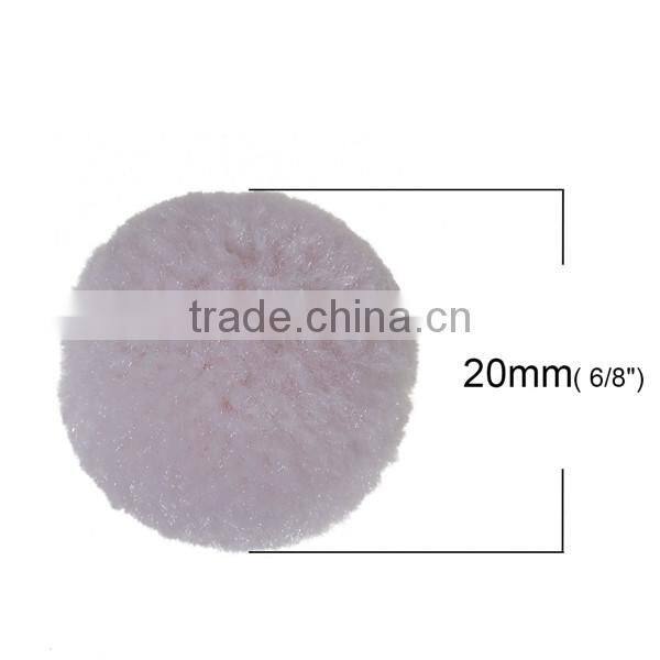 Cashmere Pom Pom Balls DIY Craft Decoration Pink Round 20mm Dia.