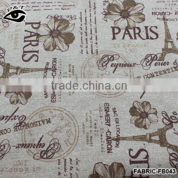 Linen Fabric The Eiffel Tower printed Fabric textile Fabric printing Paris