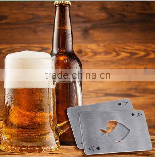 Spade A shape poker card bottle opener for promotional gift