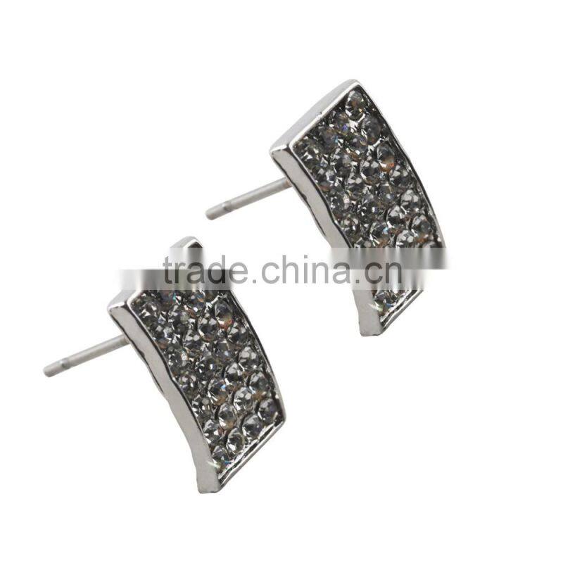 Customized Exquisite Luxury 925 Sterling Silver Hiphop Earrings Wholesale