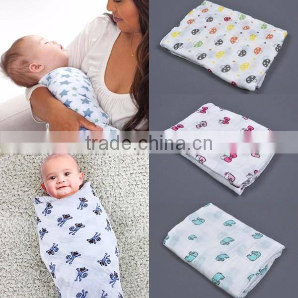 47 inch super soft custom printed muslin cloths for new born baby