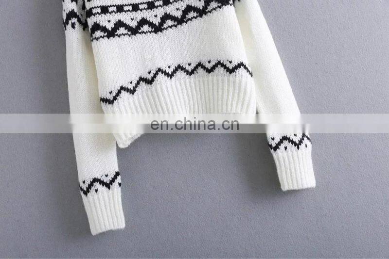 Custom Latest Fashion Design Sweaters Stock Computer Knitted Cashmere Women Loose Sweater
