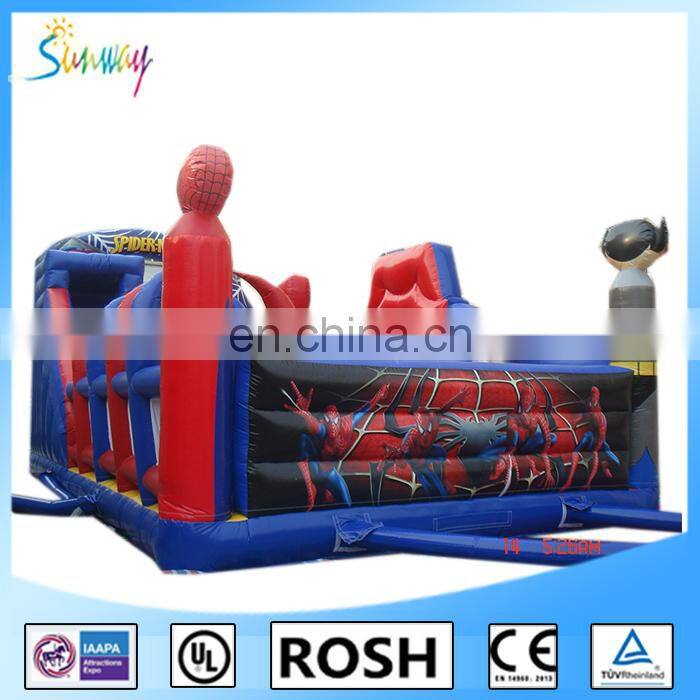 digital printing inflatable spider-man play ground inflatable playland play stasion for sale