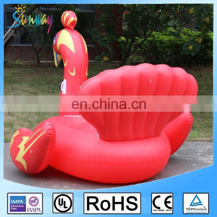 2017 New Water Game Red Inflatable Peacock Beach Flaot