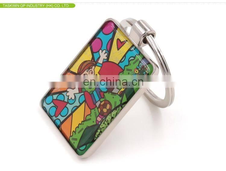 Factory Supply CMYK printed with epoxy metal Keychain