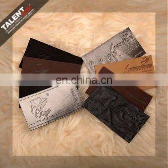 custom PU back patches denim leather label for jeans garment