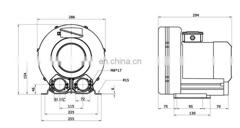 1.3KW Turbine Vacuum Blower Electric Drying Ring Blower