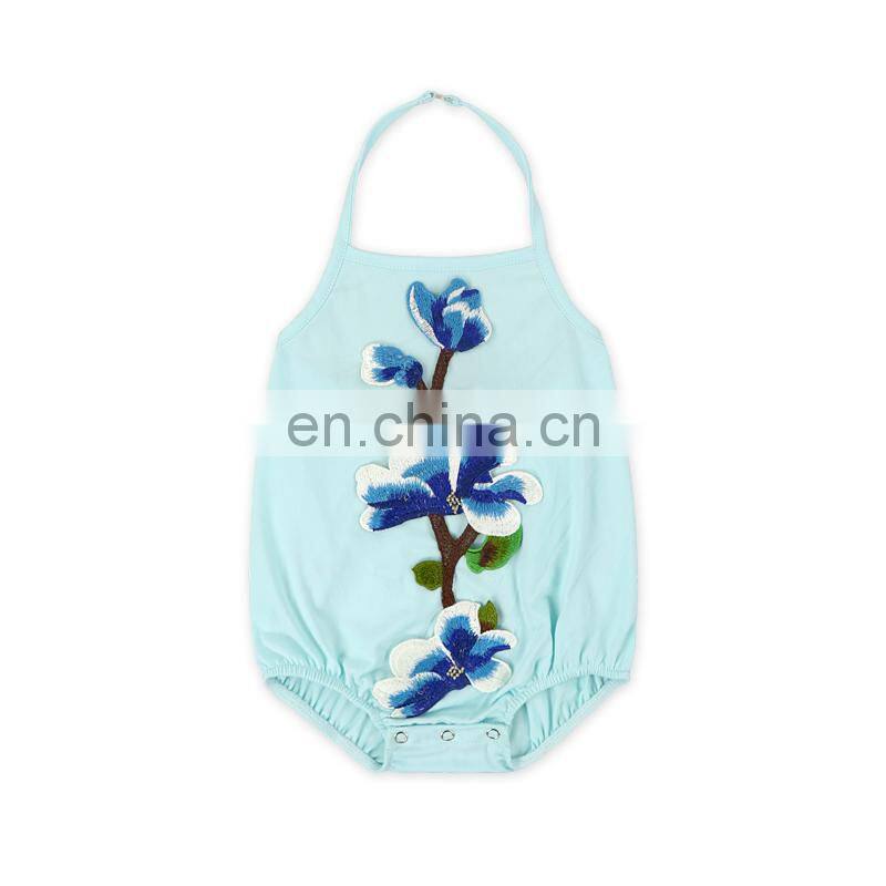 Boutique embroidery Bodysuits Romper Soft cotton Baby Rompers hot selling wholesale children clothing usa