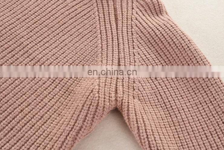 Solid color girls spring autumn clothes knit cotton pullover sweater for kids