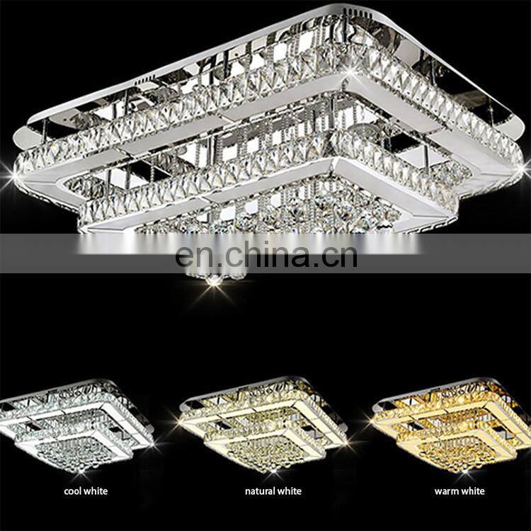 luxury rectangular crystal ceiling lamps living room bedroom restaurant ceiling lamps