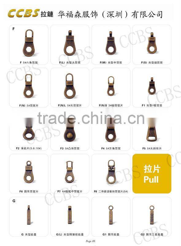 Factory Price #5 Golden Non Lock Eco Friendly Metal Slider