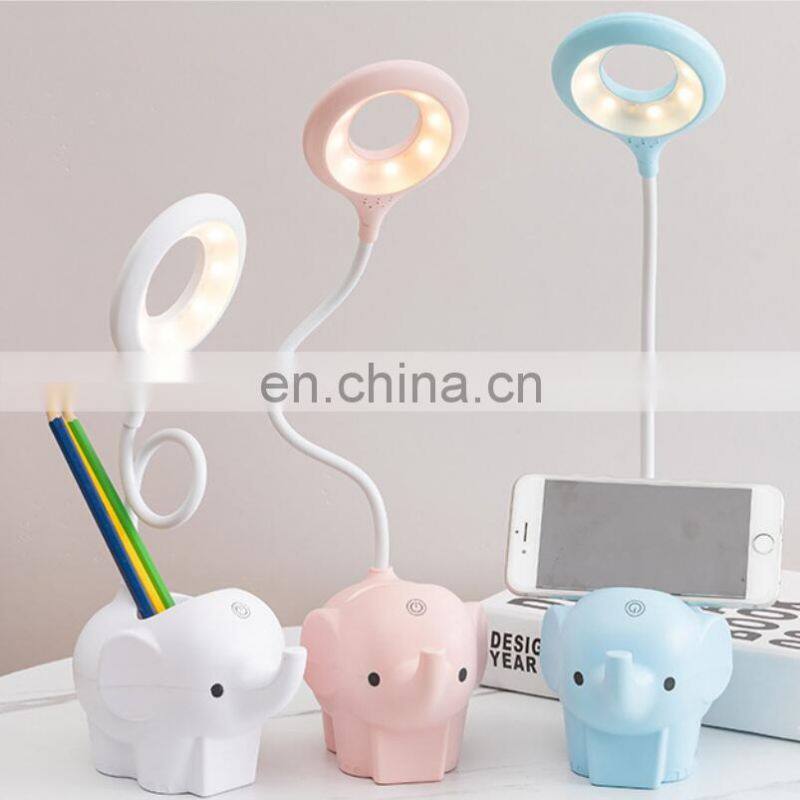 2020 Amazon 3 modes dimmable usb charging wireless LED desk lamps for kids study reading
