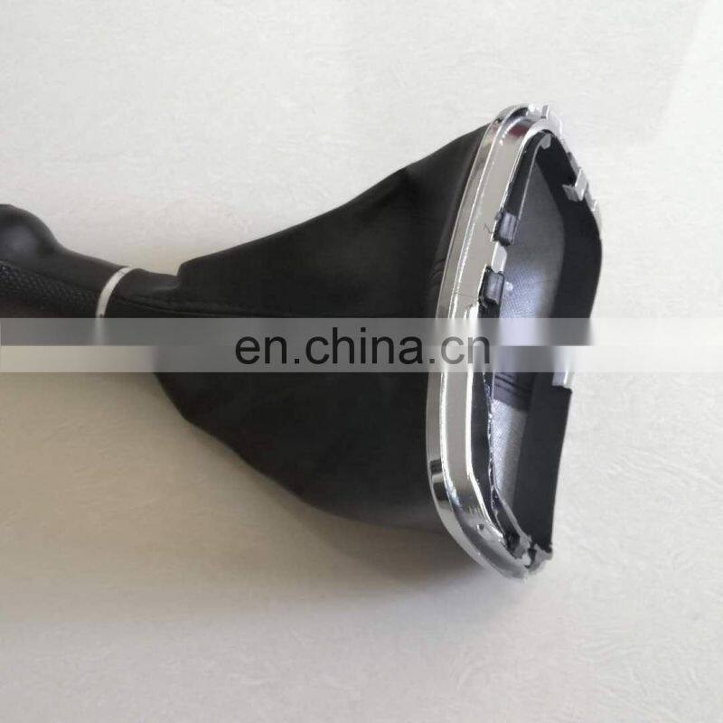 Wholesale quality auto parts car accessories gear shift knob with black leather covers car gear shift cover 5SPEED for VW