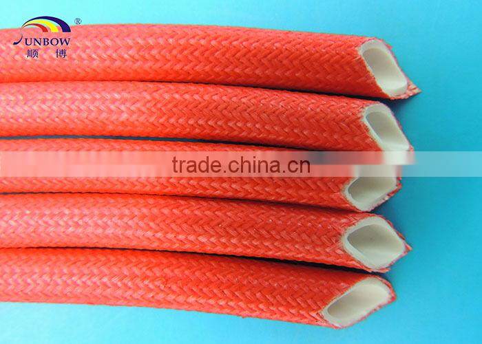 SUNBOW High Temperature Resistant Fire-resistance 12MM Silicone Rubber Glassfiber Sleeve