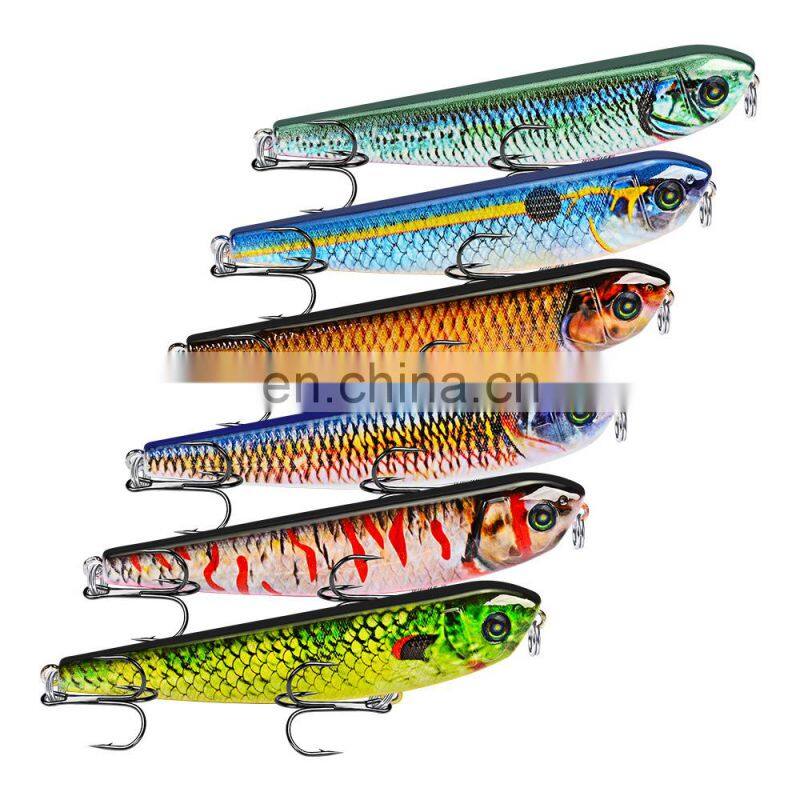 9CM Fishing Tackle Shop Pencil Luya Bait 8.5G Fake Bait 6# Black Nickel Hook