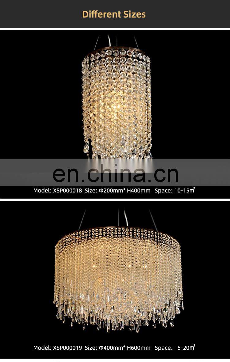 Modern Custom Luxury Hotel K9 Crystals Chandelier Large Round LED Pendants Lights Wedding Home Lighting