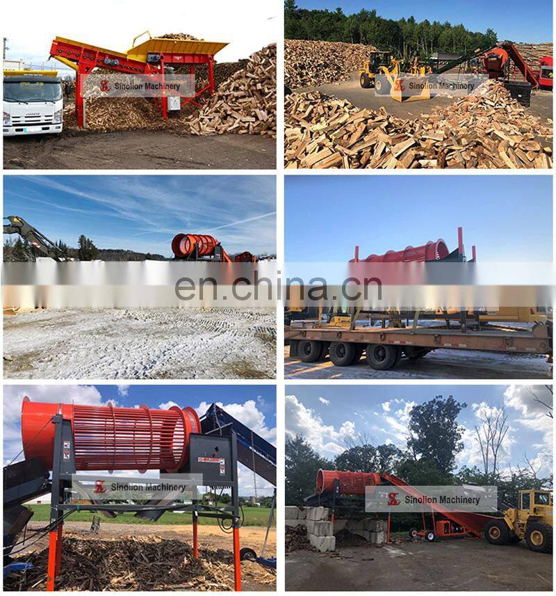 Rotary type wood chips garbage firewood trommel screen factory price