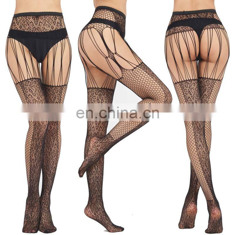 2022 Mature Women Foot Black Lace High Tight Interior Nylon Silk Stocking Foot Sexy Stockings