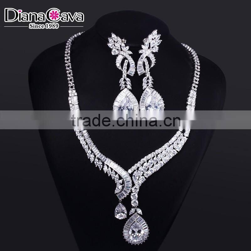 New Luxury Statement Design Cubic Zirconia African Style Big Fashion Jewelry Set