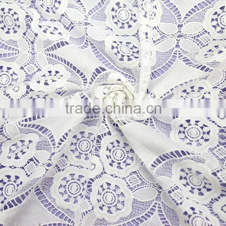 Sale high quality factory water soluble micro fiber polyester Chemical lace fabric decoration for wedding dress, apparel