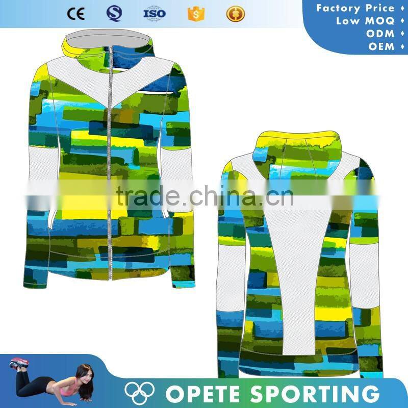 OEM ODM FACTORY 2016 high quality Wholesale unisex sports zipper hoodies polyester spandex hoodie gym jackets