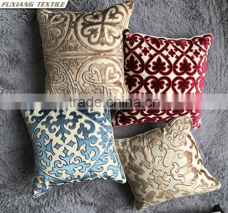 velvet applique embroider pillow