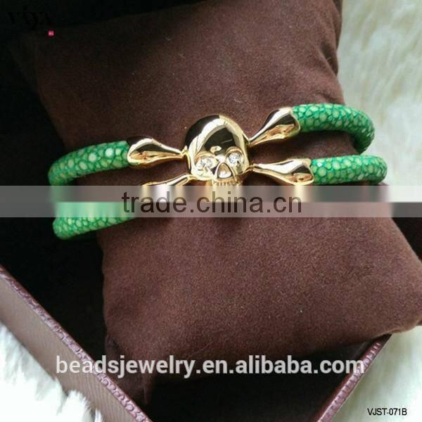 2016 New Handmade Stingray/Python Skin Bracelet Genuine Leather Bracelet Manufacturer