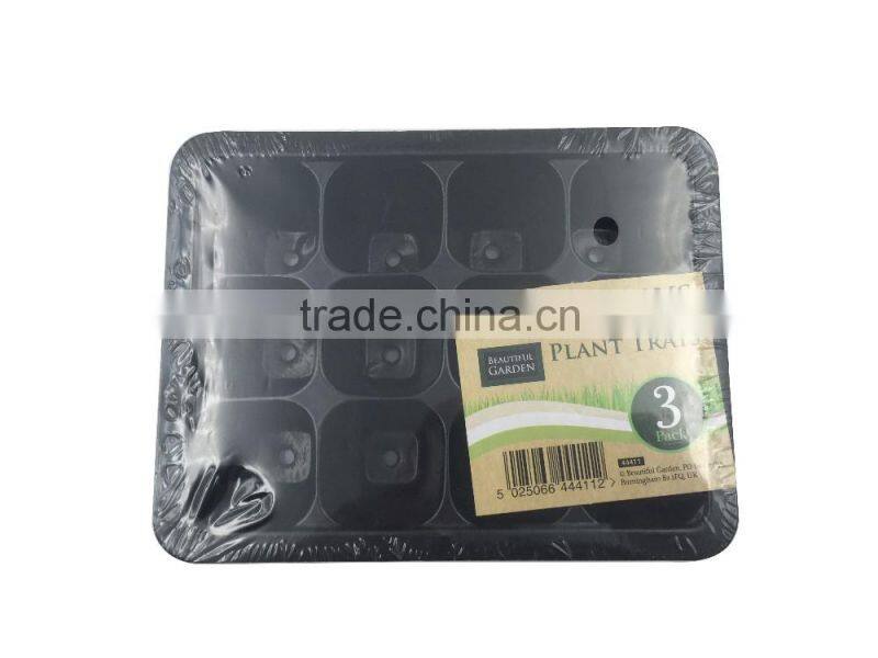 In door plant growing trays of 3 package PS for beautiful garden