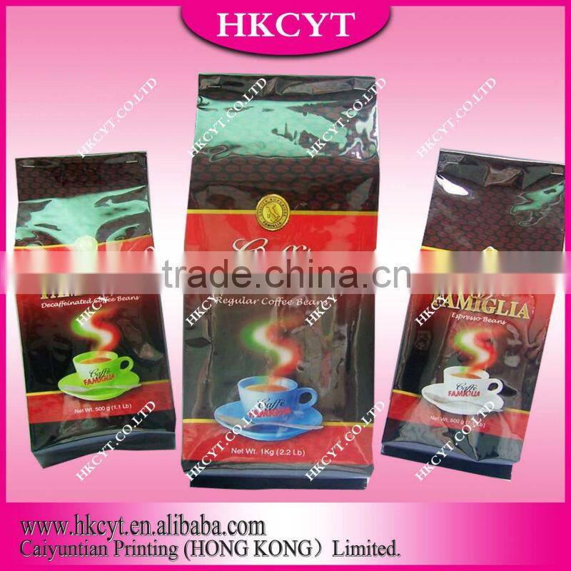 Plastic packaging bag/side gusset coffee bag/aluminum foil coffee bag