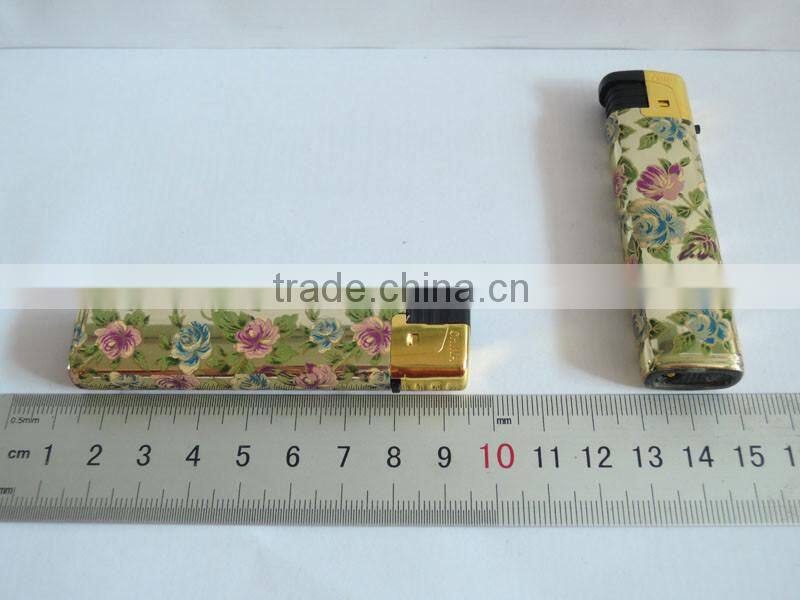 hot printing custom piezo electronic windproof flame cigarette lighter