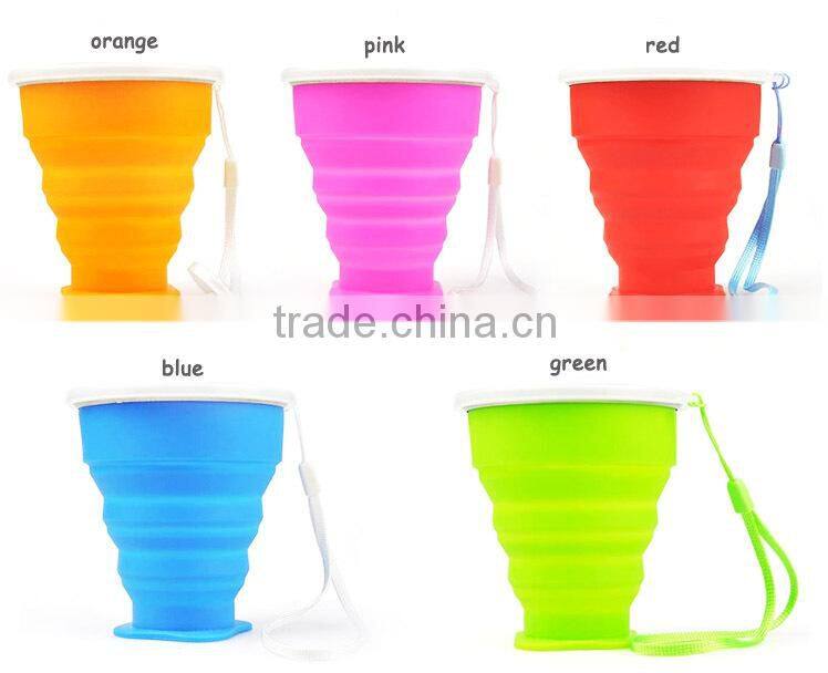 2015 silicone foldable water bottle manufacturing cup