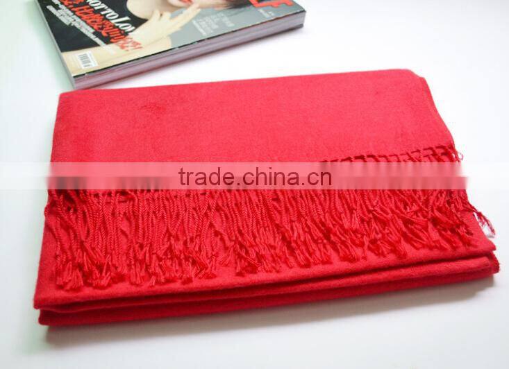 Wholesale Winter Ladies Fashion Wool Pink Pashmina Shawl