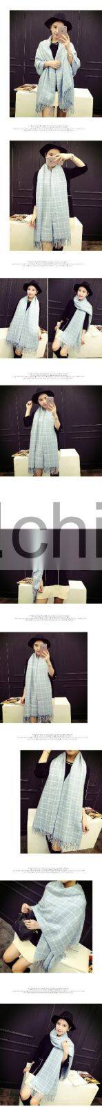 New Style Winter Autumn Tassel Cashmere Feel Woven Tartan Acrylic Scarf