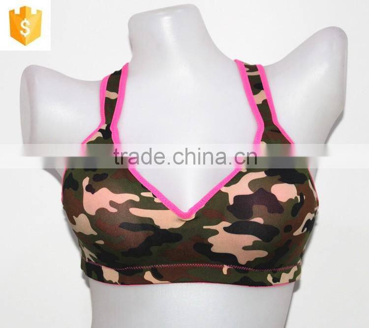 High quallity camouflage color sport bra,sexy women bra