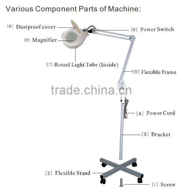 A-607 Professional luminescent magnifier standing cold light magnifying lamp for anatomizing