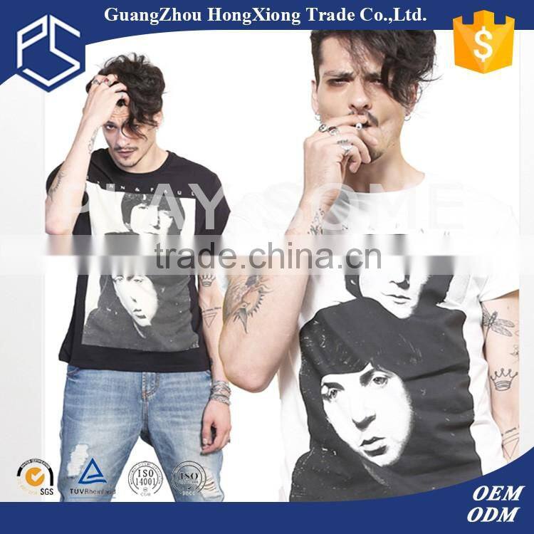 Factory best price various color selection men striped mercerized cotton t-shirt