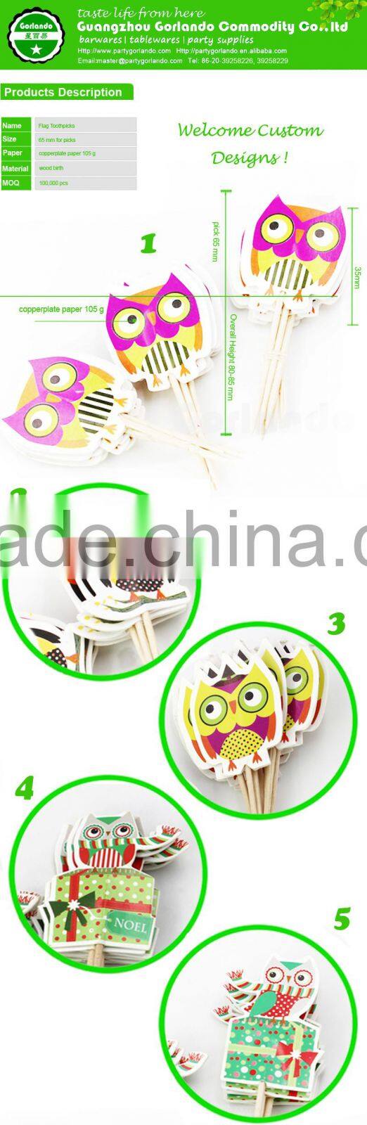 night owl custom toothpick flags