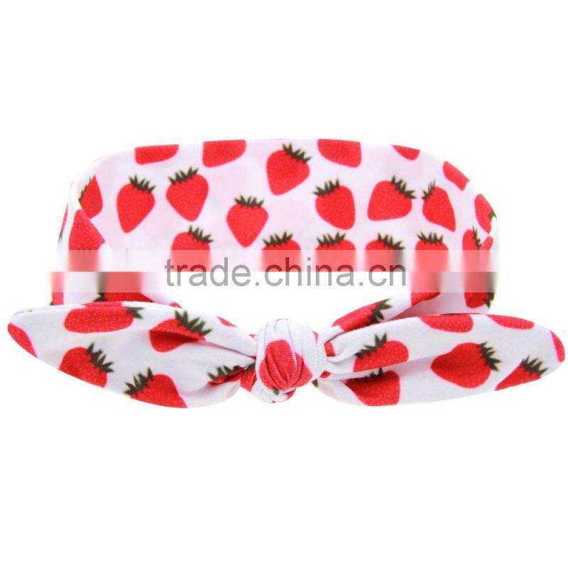 Hot-sales kids Fruits printed Headband girl cotton Headband Toddler knotted Headband wh-1790