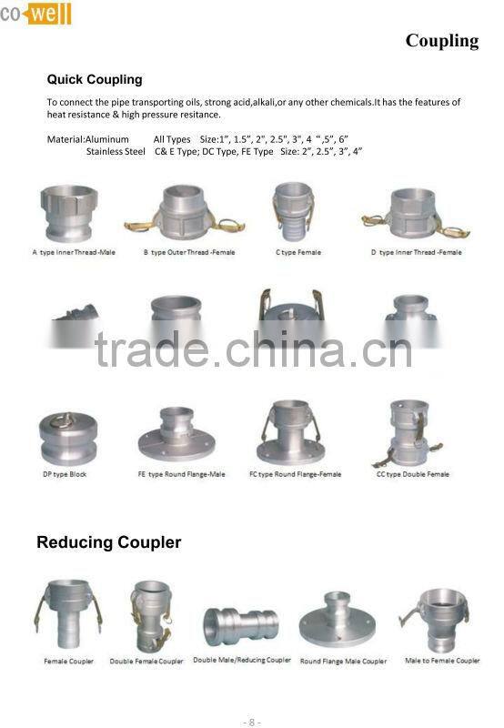 Dry break coupling, quick discharge coupler used in oil