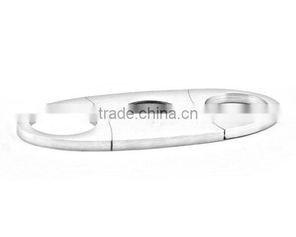 Pocket Portable Oval Cigar Scissors High Quality Silver Stainless Steel Double Blade Knife Super Sharp Metal Cigar Cutter