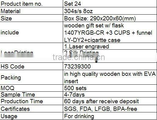 Luxury and superior quality stainles steel hip flask gift set