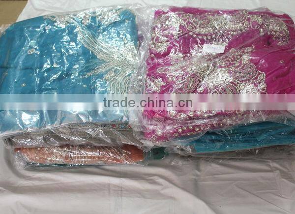 blue Stone work designer Partywear sarees lace fabric (NEX-026-4)